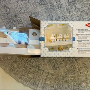 Melissa & Doug Blue White and Natural Wooden Train LARGE